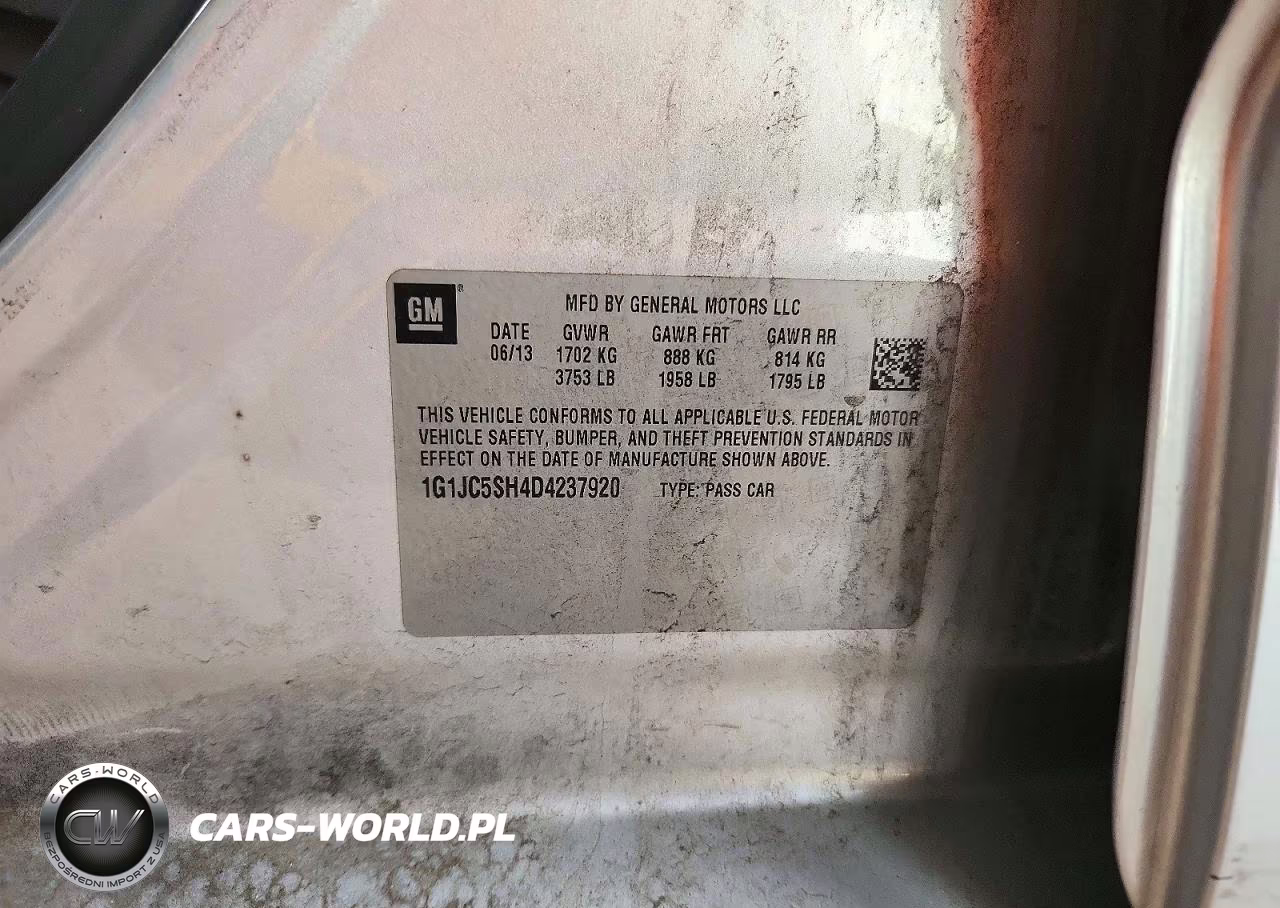 2013 Chevrolet Sonic Lt VIN:1G1JC5SH4D4237920 - 12
