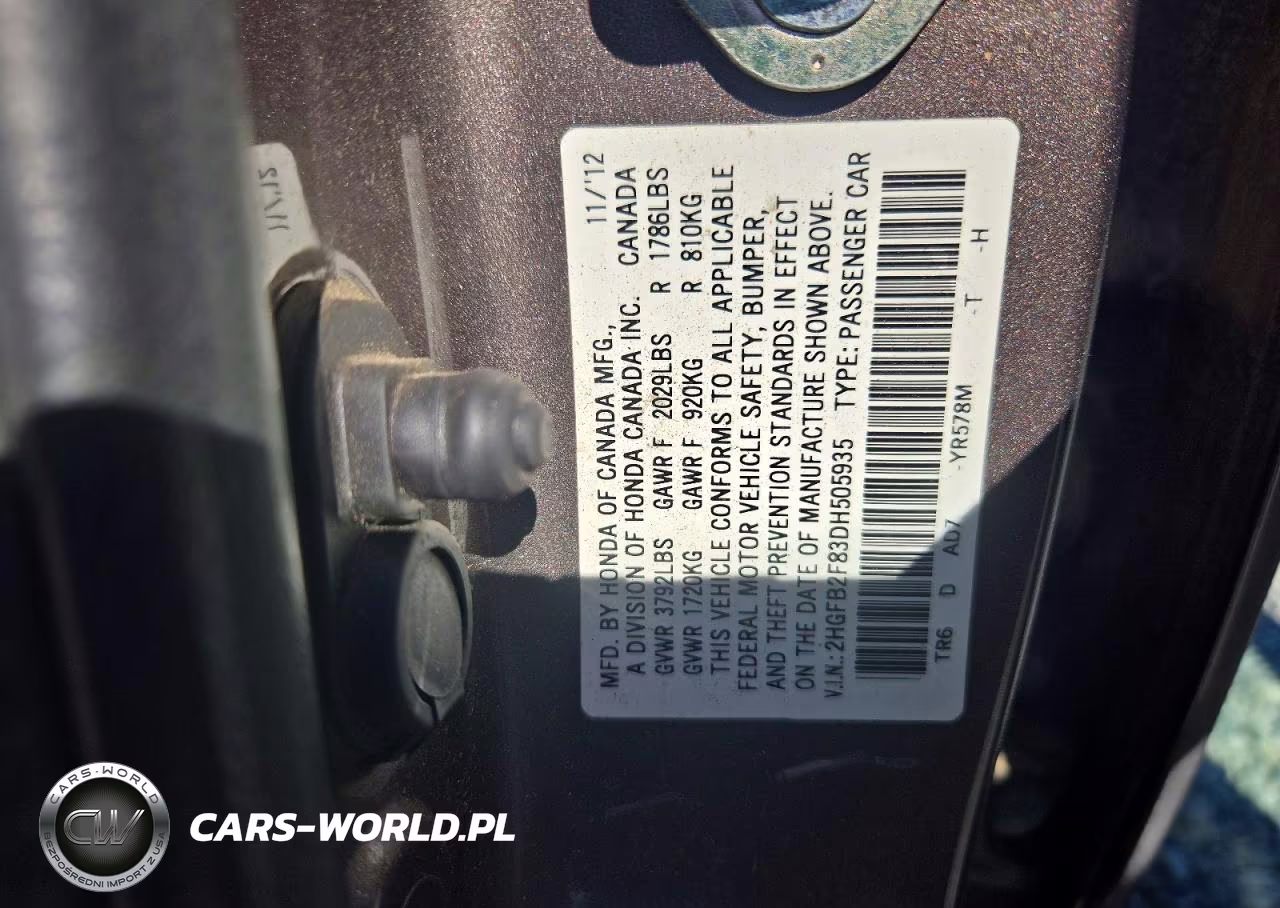 2013 Honda Civic Ex VIN:2HGFB2F83DH505935 - 12
