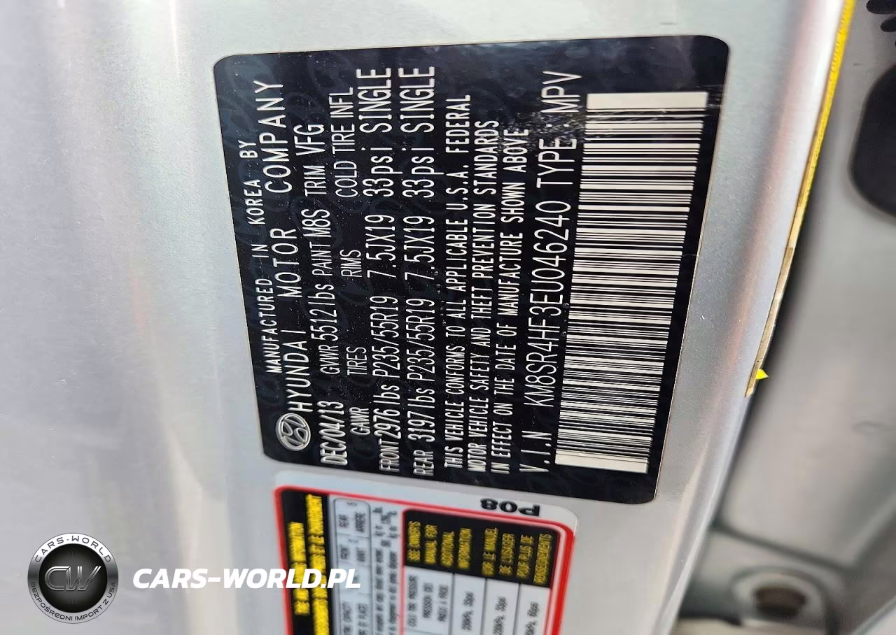 2014 Hyundai Santa Fe Gls VIN:KM8SR4HF3EU046240 - 13