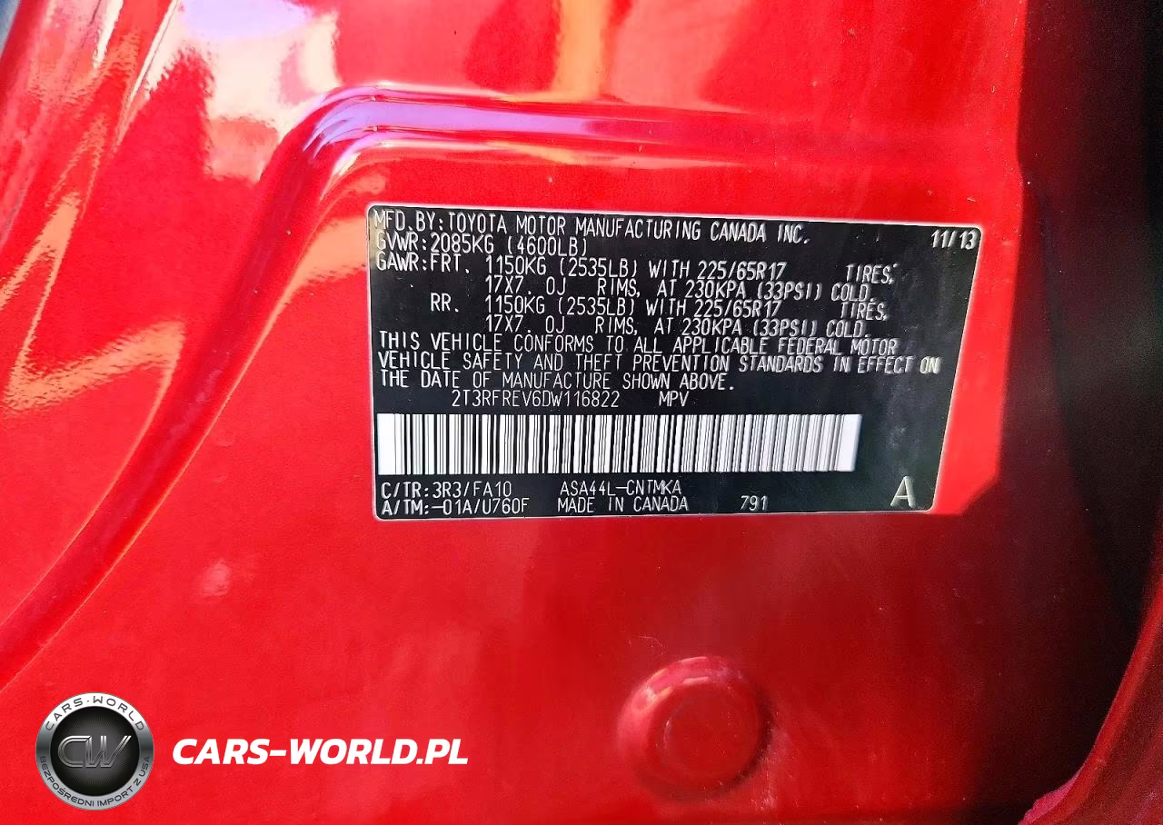 2013 Toyota Rav4 Xle VIN:2T3RFREV6DW116822 - 13
