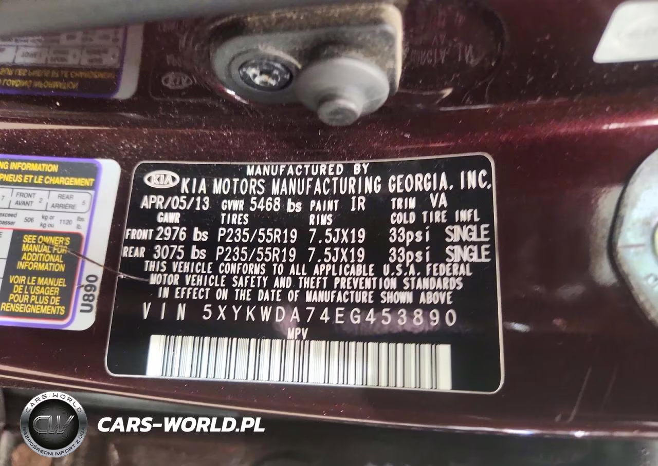2014 Kia Sorento Base VIN:5XYKWDA74EG453890 - 13