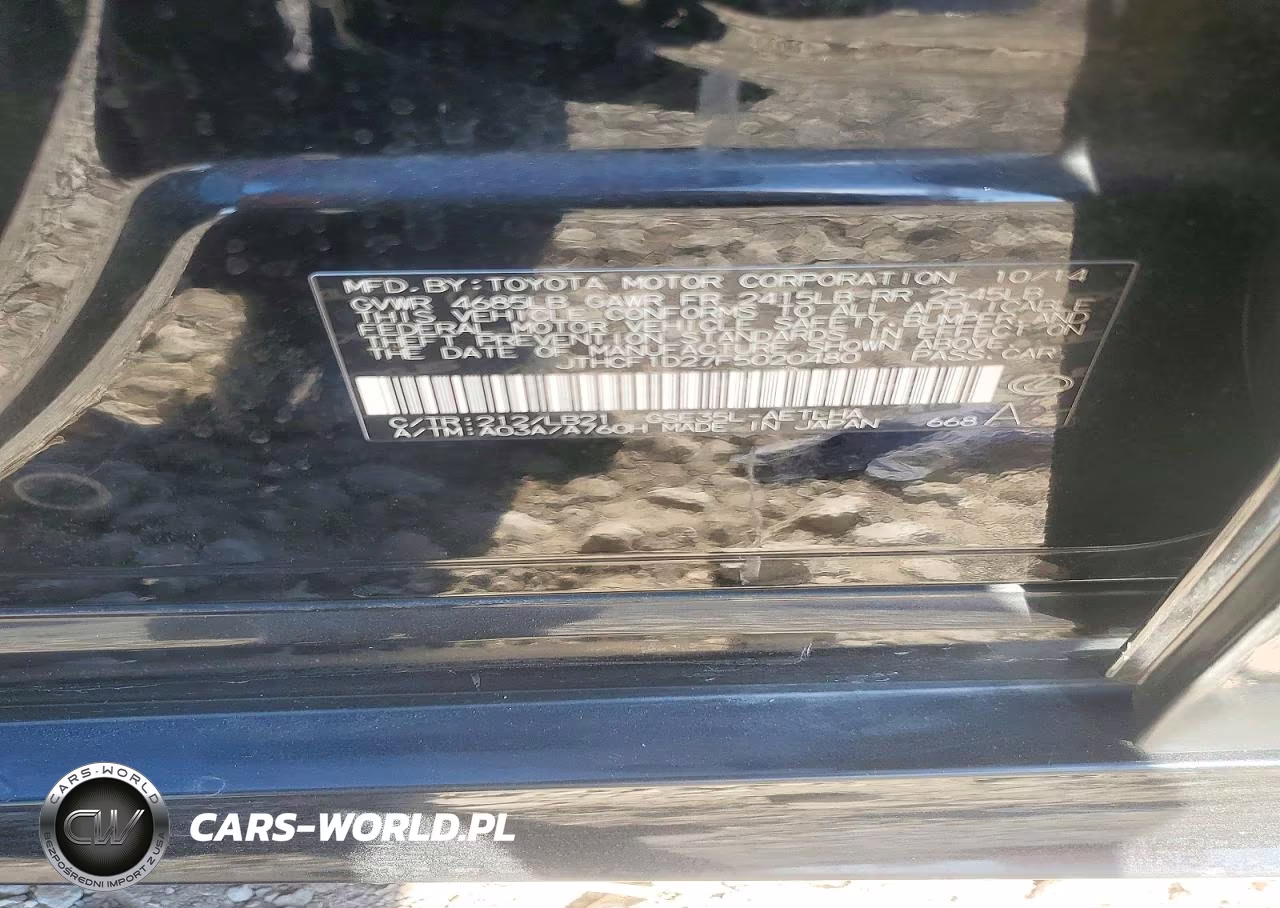 2015 Lexus Is 250 VIN:JTHCF1D27F5020480 - 12