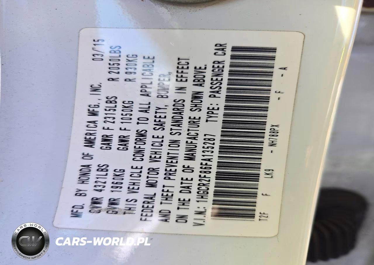 2015 Honda Accord Exl VIN:1HGCR2F86FA135287 - 12