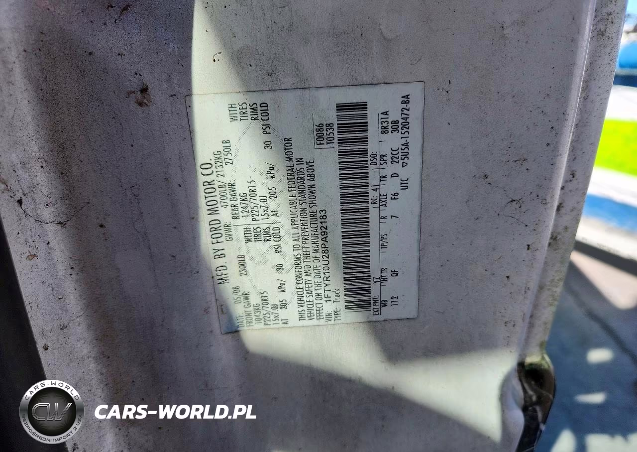 2008 Ford Ranger VIN:1FTYR10U28PA92183 - 12