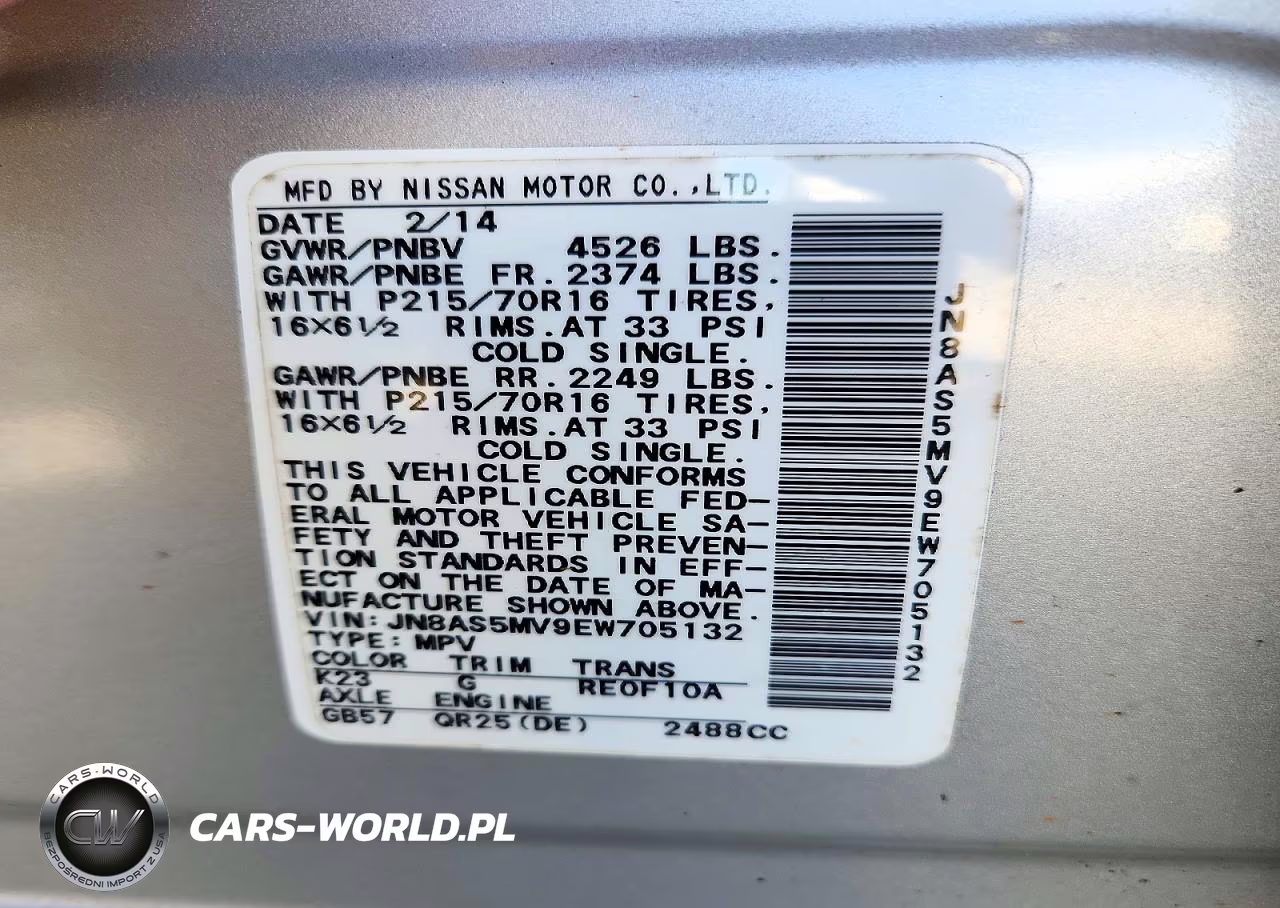 2014 Nissan Rogue Select S VIN:JN8AS5MV9EW705132 - 13