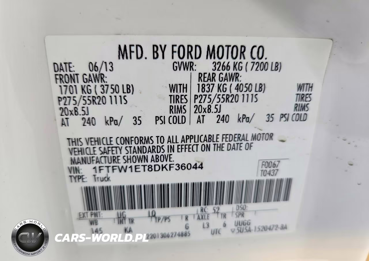 2013 Ford F150 Supercrew VIN:1FTFW1ET8DKF36044 - 12