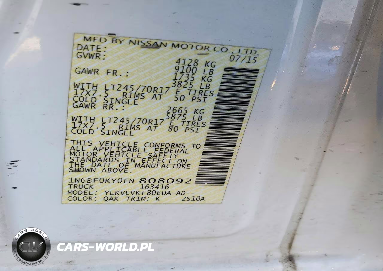2015 Nissan Nv 2500 Hd Sl VIN:1N6BF0KY0FN808092 - 13