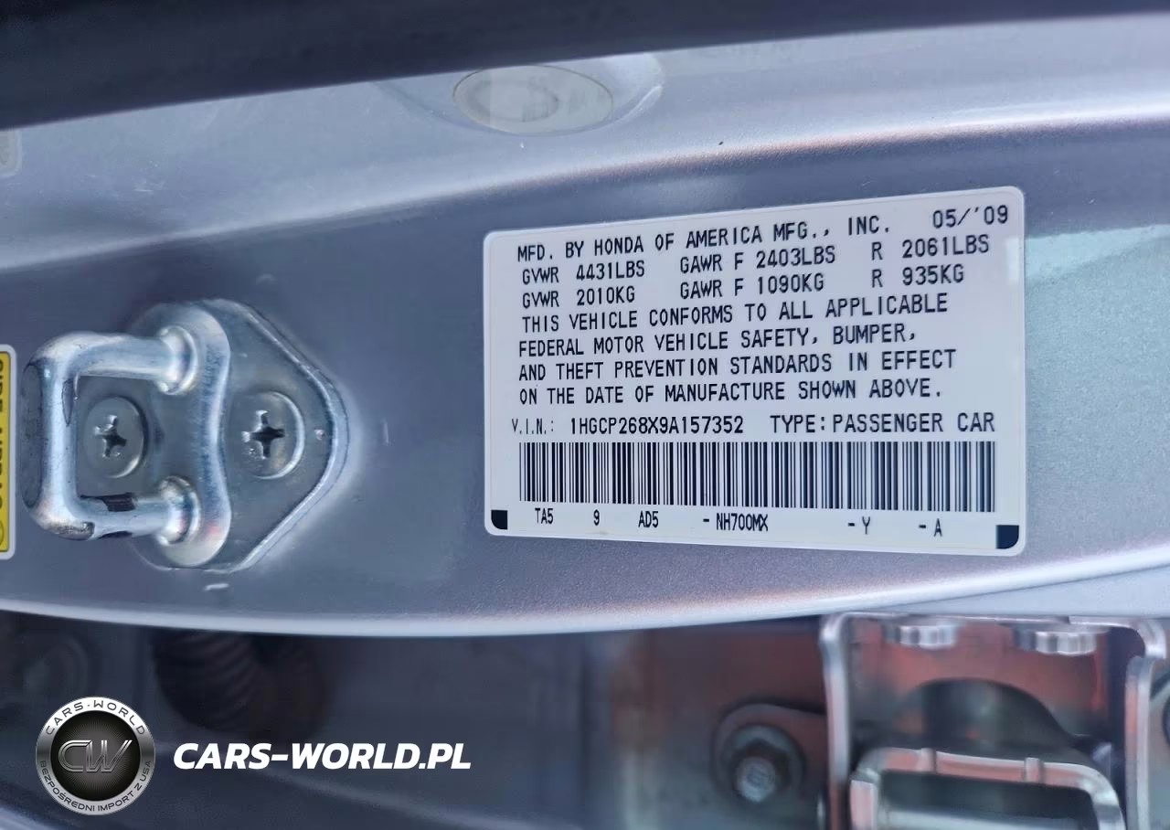 2009 Honda Accord Exl VIN:1HGCP268X9A157352 - 12