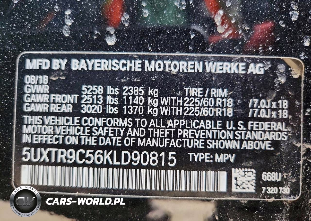 2019 BMW X3 xDrive30I VIN:5UXTR9C56KLD90815 - 13