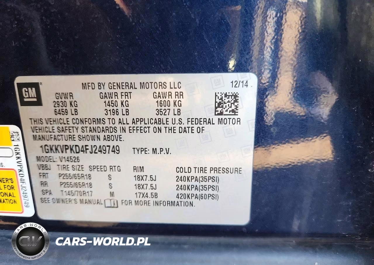 2015 GMC Acadia Sle VIN:1GKKVPKD4FJ249749 - 13