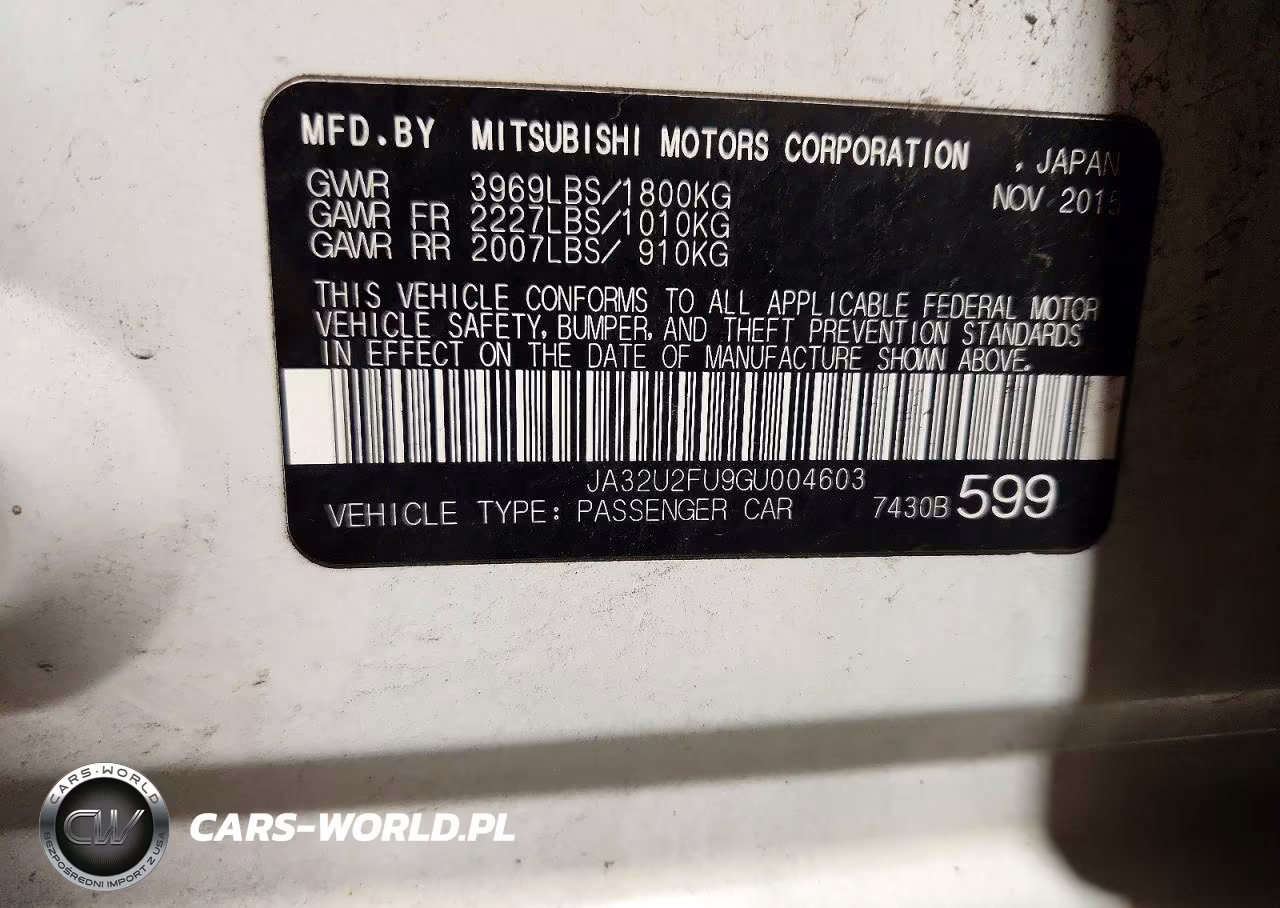 2016 Mitsubishi Lancer Es VIN:JA32U2FU9GU004603 - 13