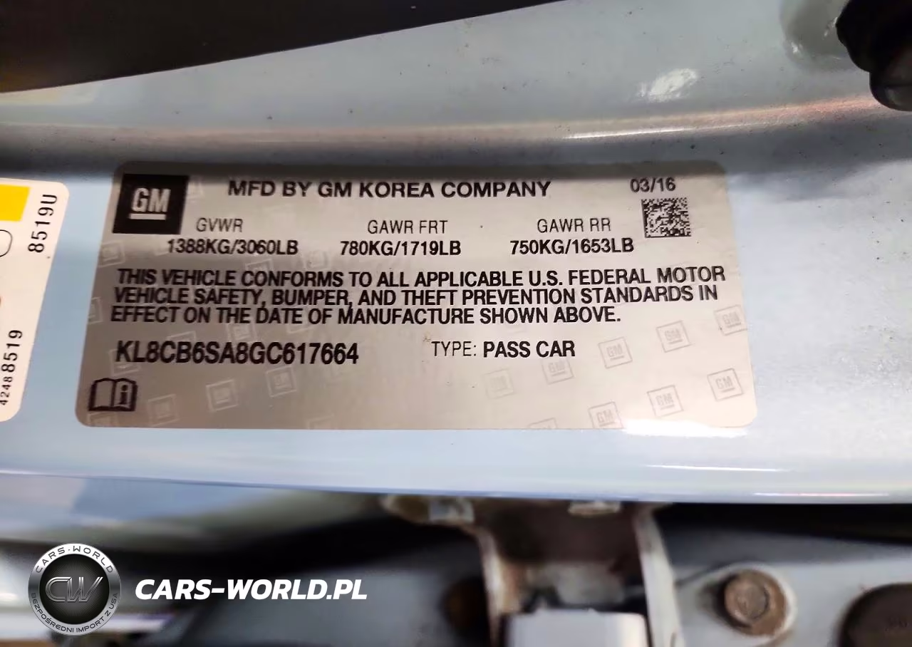 2016 Chevrolet Spark Ls VIN:KL8CB6SA8GC617664 - 12