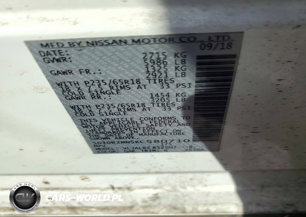 2019 Nissan Pathfinder S VIN:5N1DR2MN5KC580710 - 13