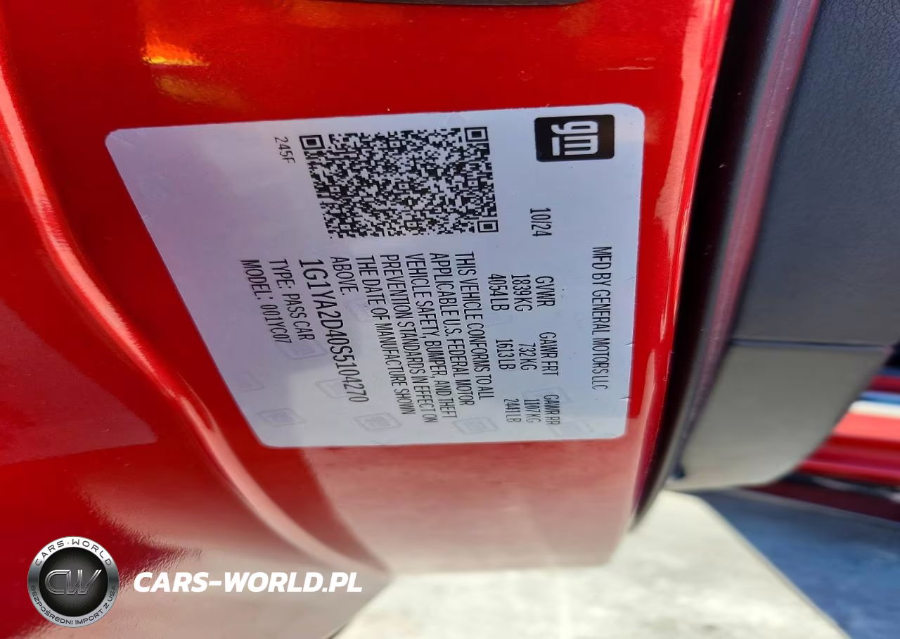 2025 Chevrolet Corvette Stingray 1Lt VIN:1G1YA2D40S5104270 - 12