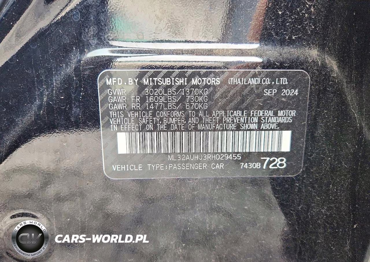 2024 Mitsubishi Mirage Es VIN:ML32AUHJ3RH029455 - 12