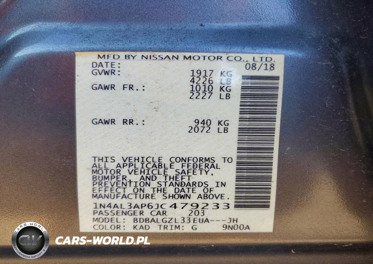 2018 Nissan Altima 2.5 S VIN:1N4AL3AP6JC479233 - 12