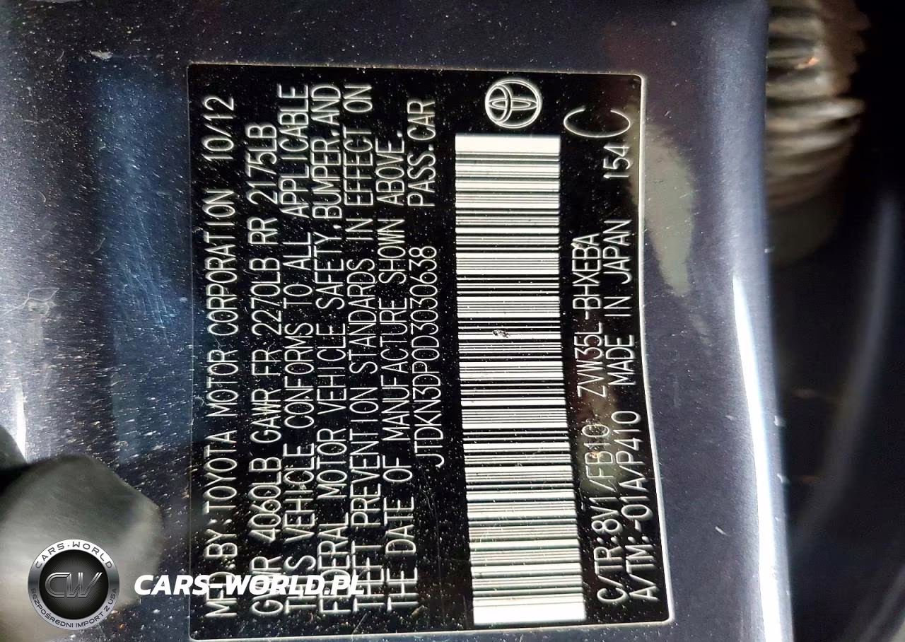 2013 Toyota Prius Plug-In Hybrid Base VIN:JTDKN3DP0D3030638 - 12