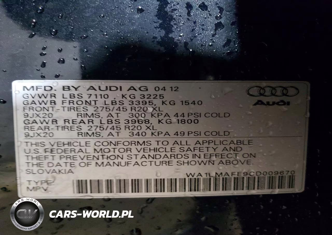 2012 Audi Q7 Premium Plus VIN:WA1LMAFE9CD009670 - 13