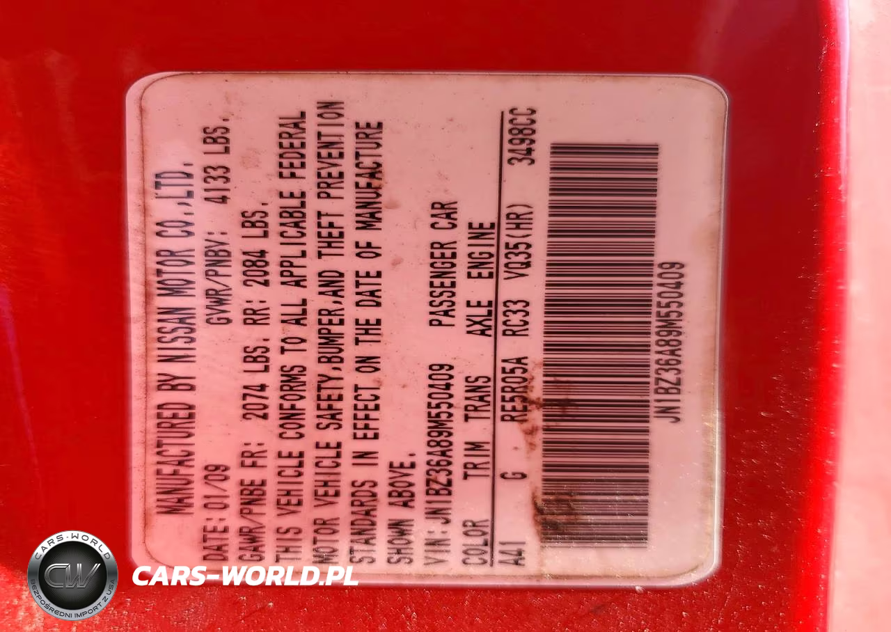 2009 Nissan 350Z Enthusiast VIN:JN1BZ36A89M550409 - 12