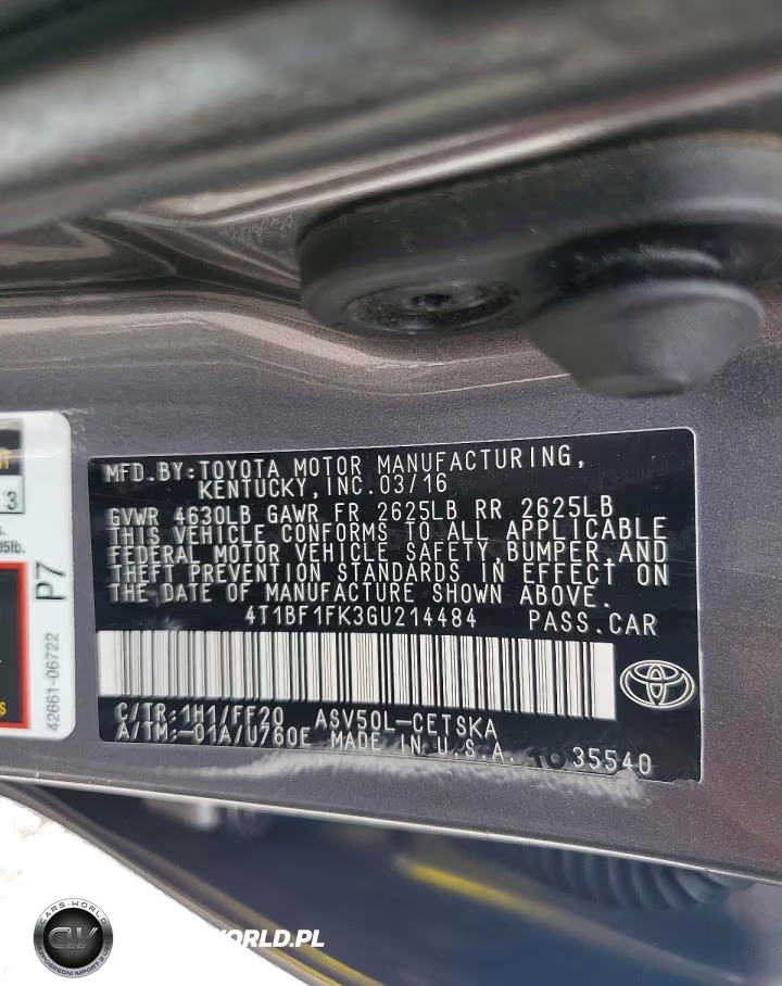 2016 Toyota Camry Se VIN:4T1BF1FK3GU214484 - 12