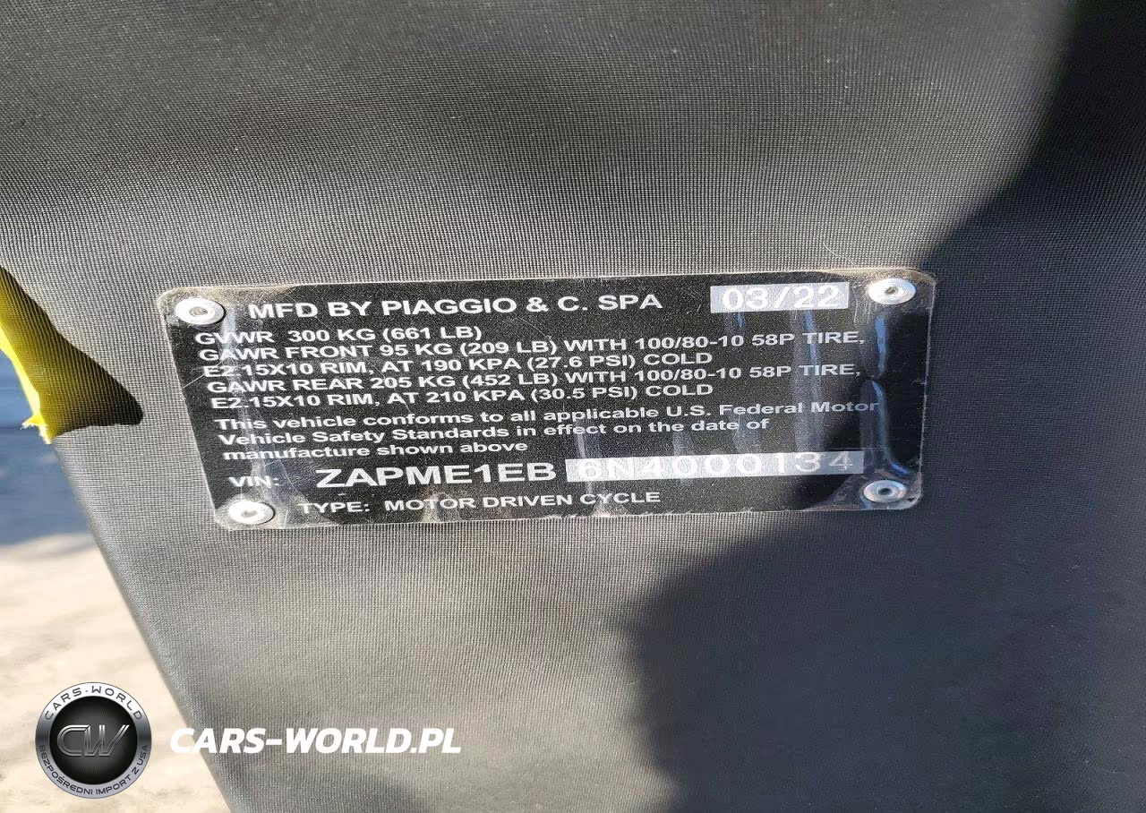 2022 Piaggio 1 Active VIN:ZAPME1EB6N4000134 - 9