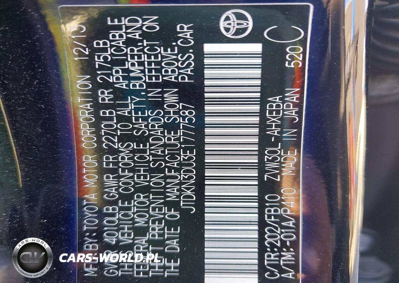 2014 Toyota Prius Two VIN:JTDKN3DU3E1777587 - 12