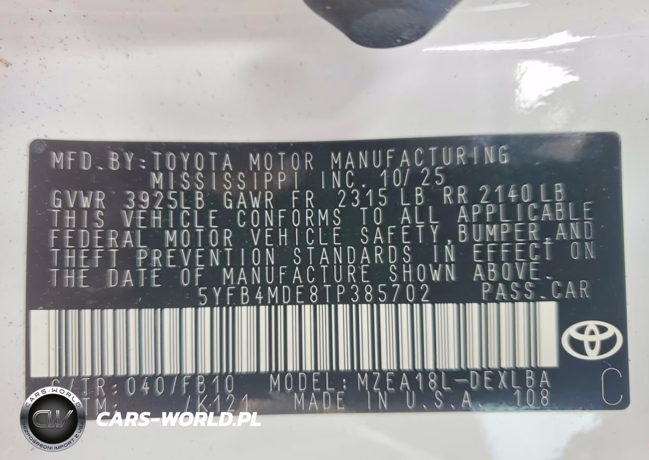 2026 Toyota Corolla Le VIN:5YFB4MDE8TP385702 - 12
