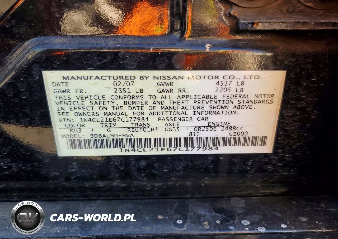 2007 Nissan Altima Hybrid VIN:1N4CL21E67C177984 - 12