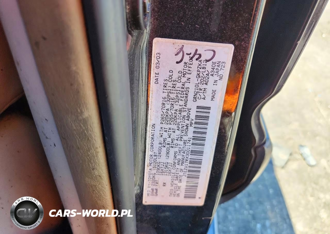 2003 Toyota 4Runner Limited VIN:JTEZU17RX30011741 - 13