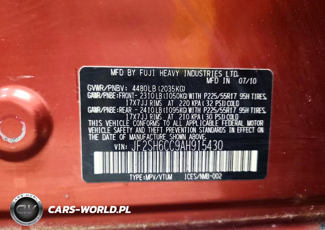 2010 Subaru Forester 2.5X Premium VIN:JF2SH6CC9AH915430 - 13