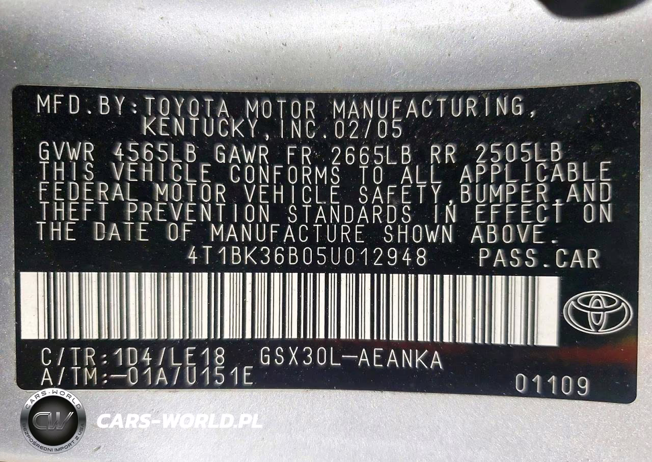 2005 Toyota Avalon Touring VIN:4T1BK36B05U012948 - 12