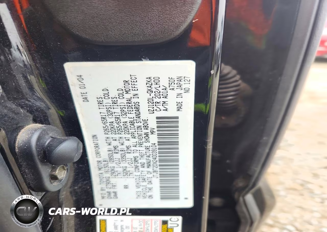 2004 Lexus Gx 470 VIN:JTJBT20X240039104 - 13