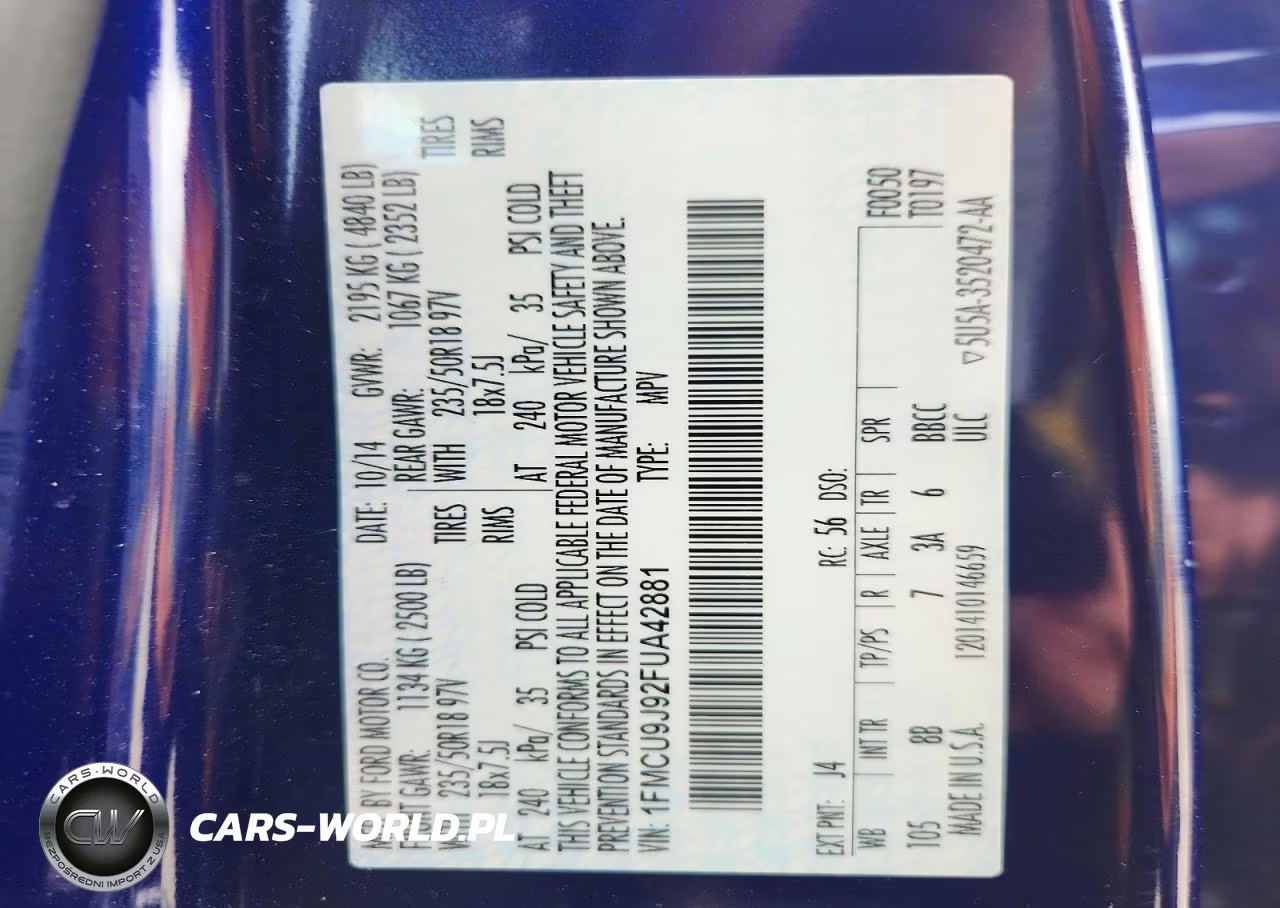 2015 Ford Escape Titanium VIN:1FMCU9J92FUA42881 - 12