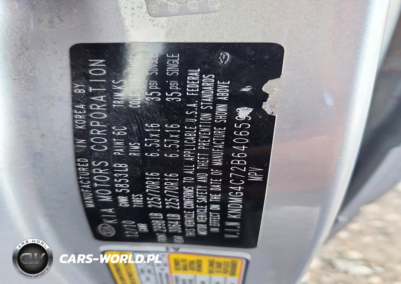 2011 Kia Sedona Lx VIN:KNDMG4C72B6406598 - 13