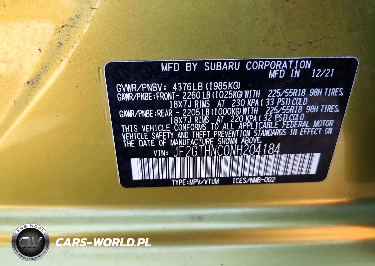 2022 Subaru Crosstrek Limited VIN:JF2GTHNC0NH204184 - 13