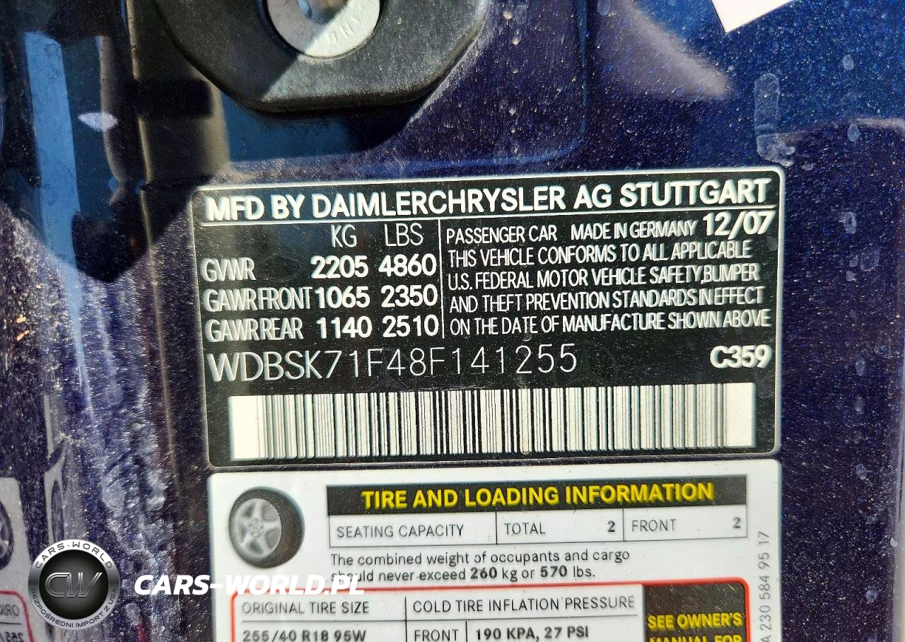 2008 Mercedes-Benz Sl 550 VIN:WDBSK71F48F141255 - 12