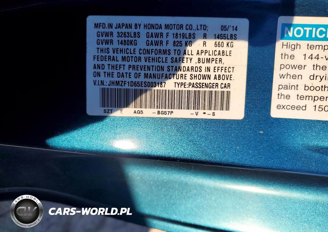 2014 Honda Cr-Z Ex VIN:JHMZF1D65ES003187 - 12