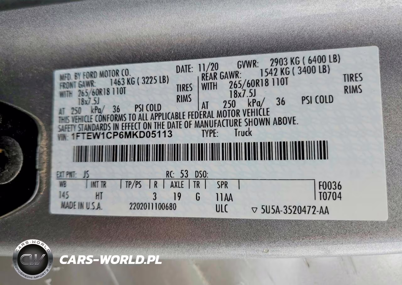 2021 Ford F150 Supercrew VIN:1FTEW1CP6MKD05113 - 12