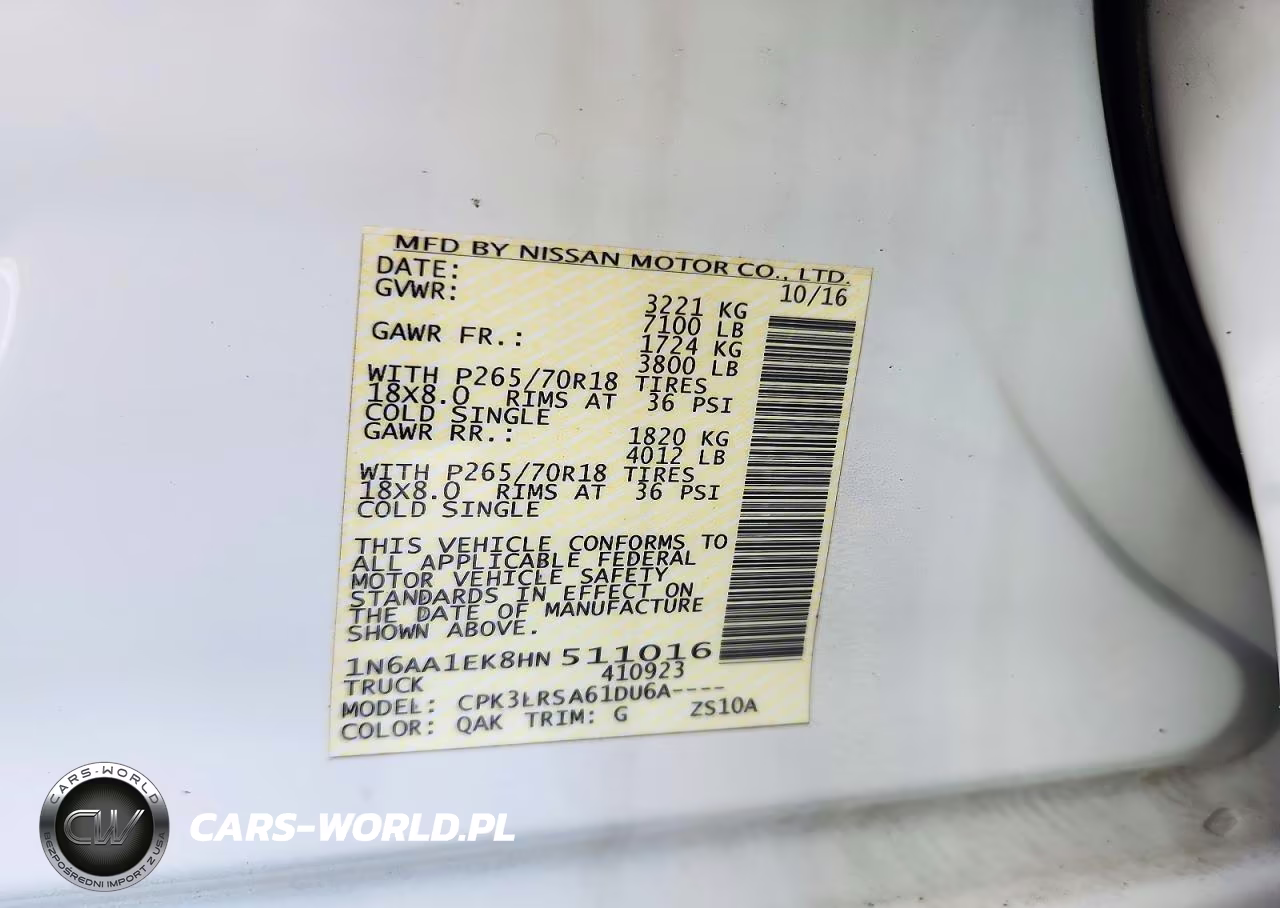 2017 Nissan Titan S VIN:1N6AA1EK8HN511016 - 12