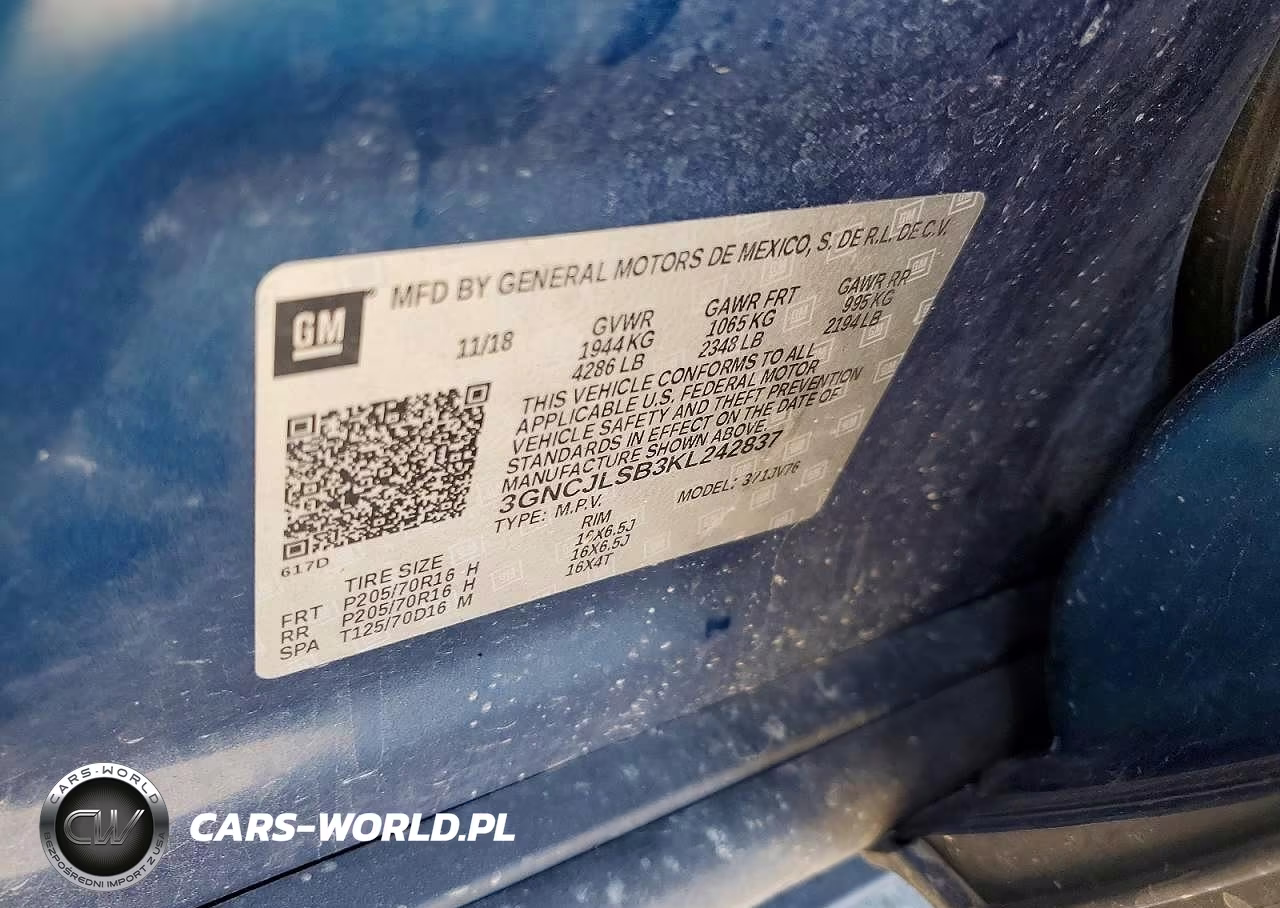 2019 Chevrolet Trax 1Lt VIN:3GNCJLSB3KL242837 - 13