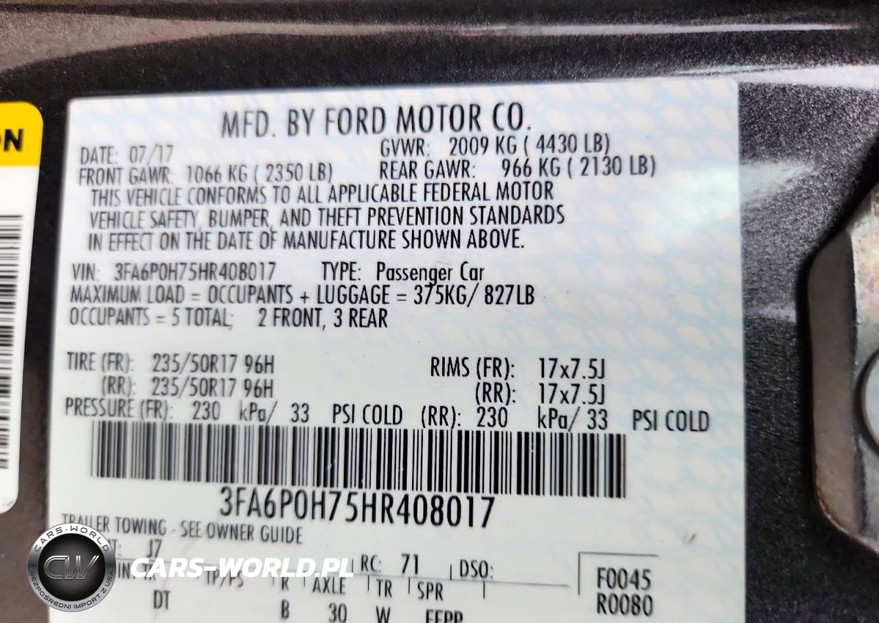 2017 Ford Fusion Se VIN:3FA6P0H75HR408017 - 13