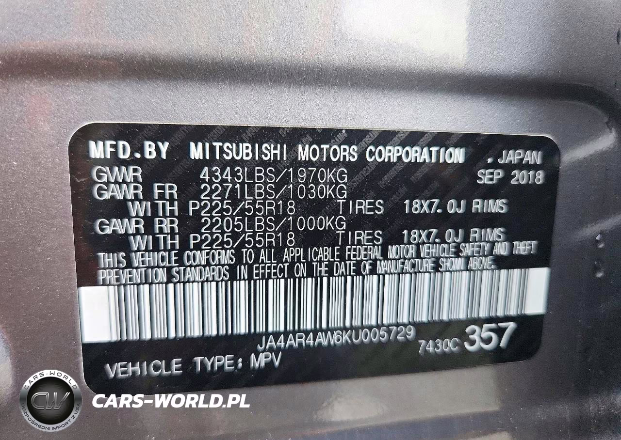 2019 Mitsubishi Outlander Sport Gt VIN:JA4AR4AW6KU005729 - 13
