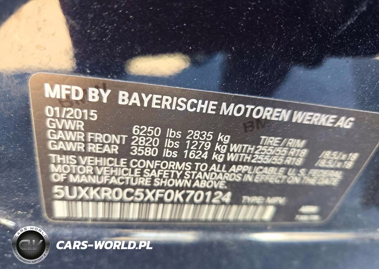2015 BMW X5 xDrive35I VIN:5UXKR0C5XF0K70124 - 12
