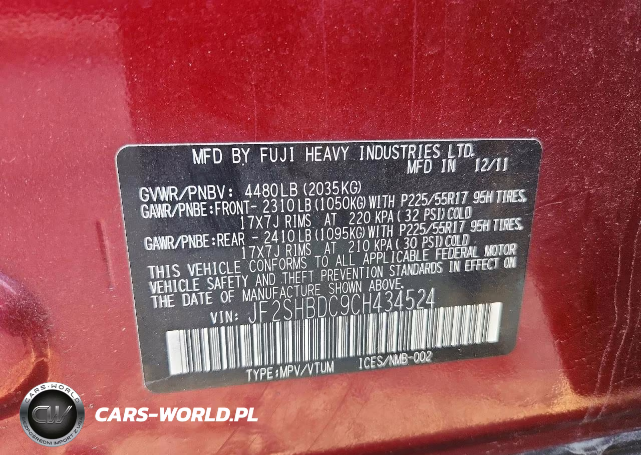 2012 Subaru Forester 2.5X Premium VIN:JF2SHBDC9CH434524 - 14