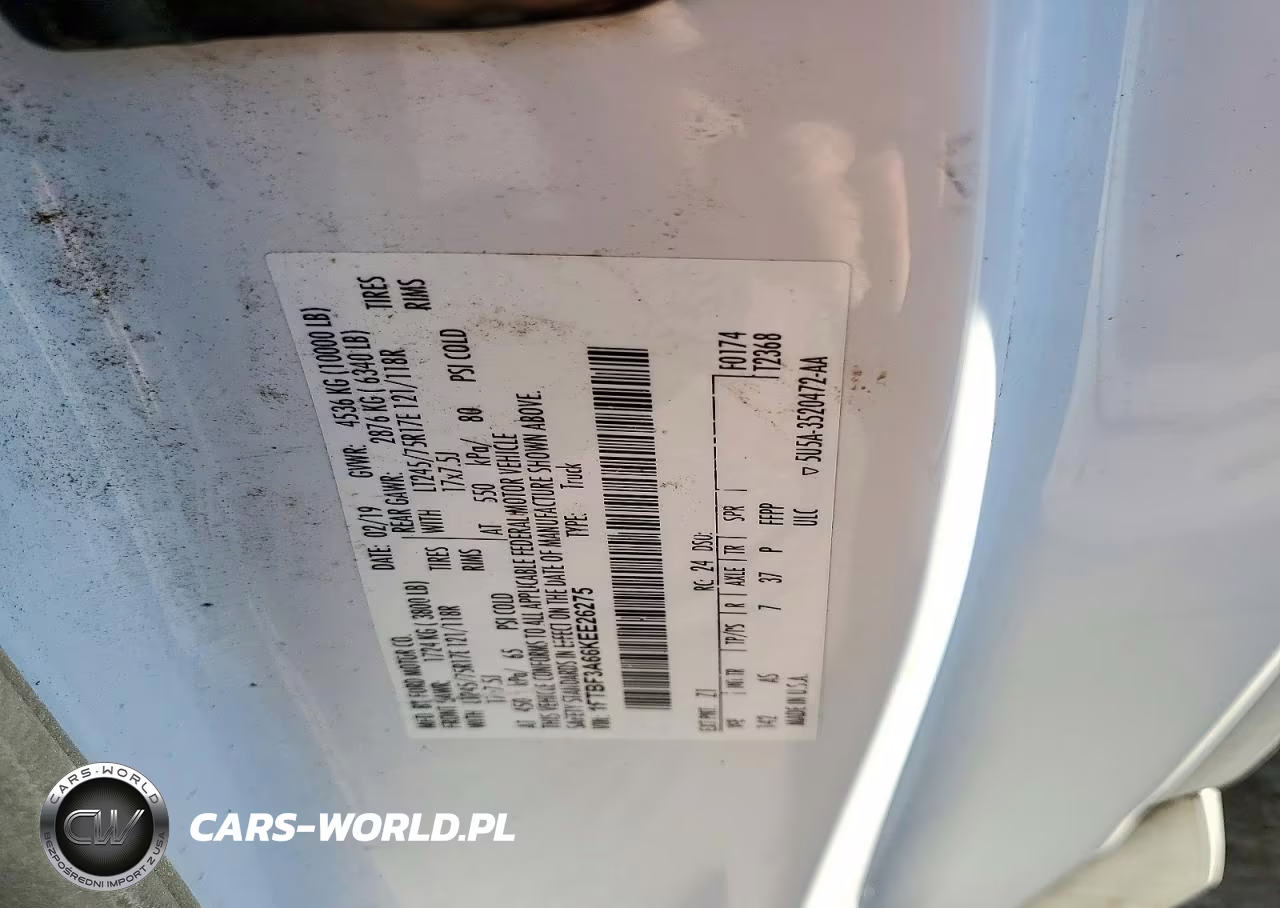 2019 Ford F350 Super Duty VIN:1FTBF3A66KEE26275 - 12