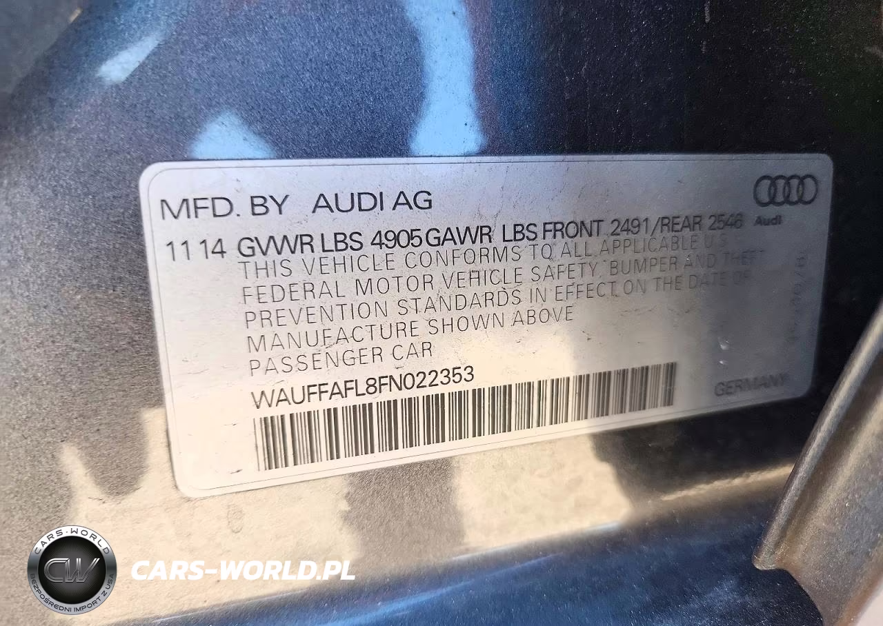 2015 Audi A4 Premium Plus VIN:WAUFFAFL8FN022353 - 12