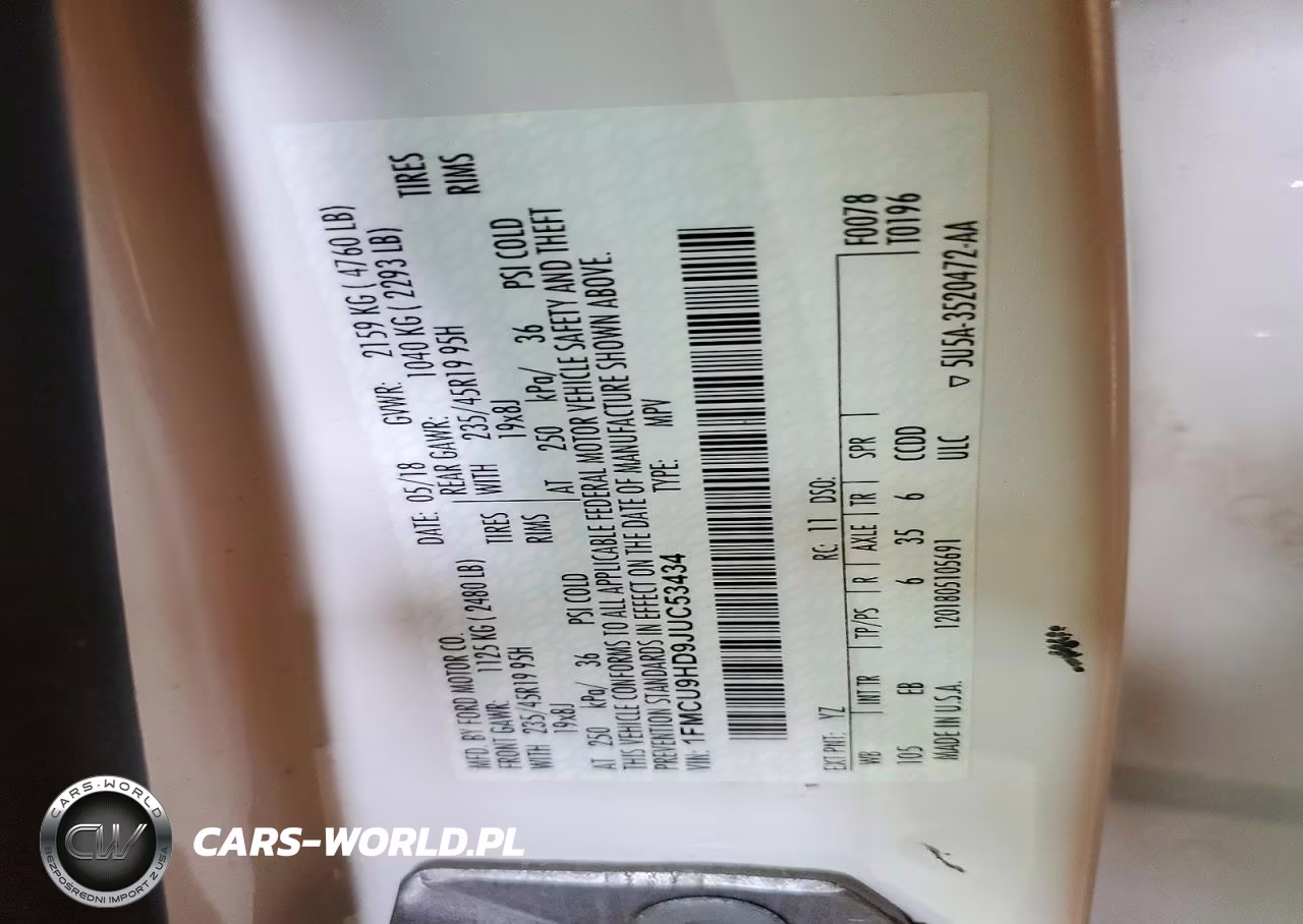 2018 Ford Escape Sel VIN:1FMCU9HD9JUC53434 - 13