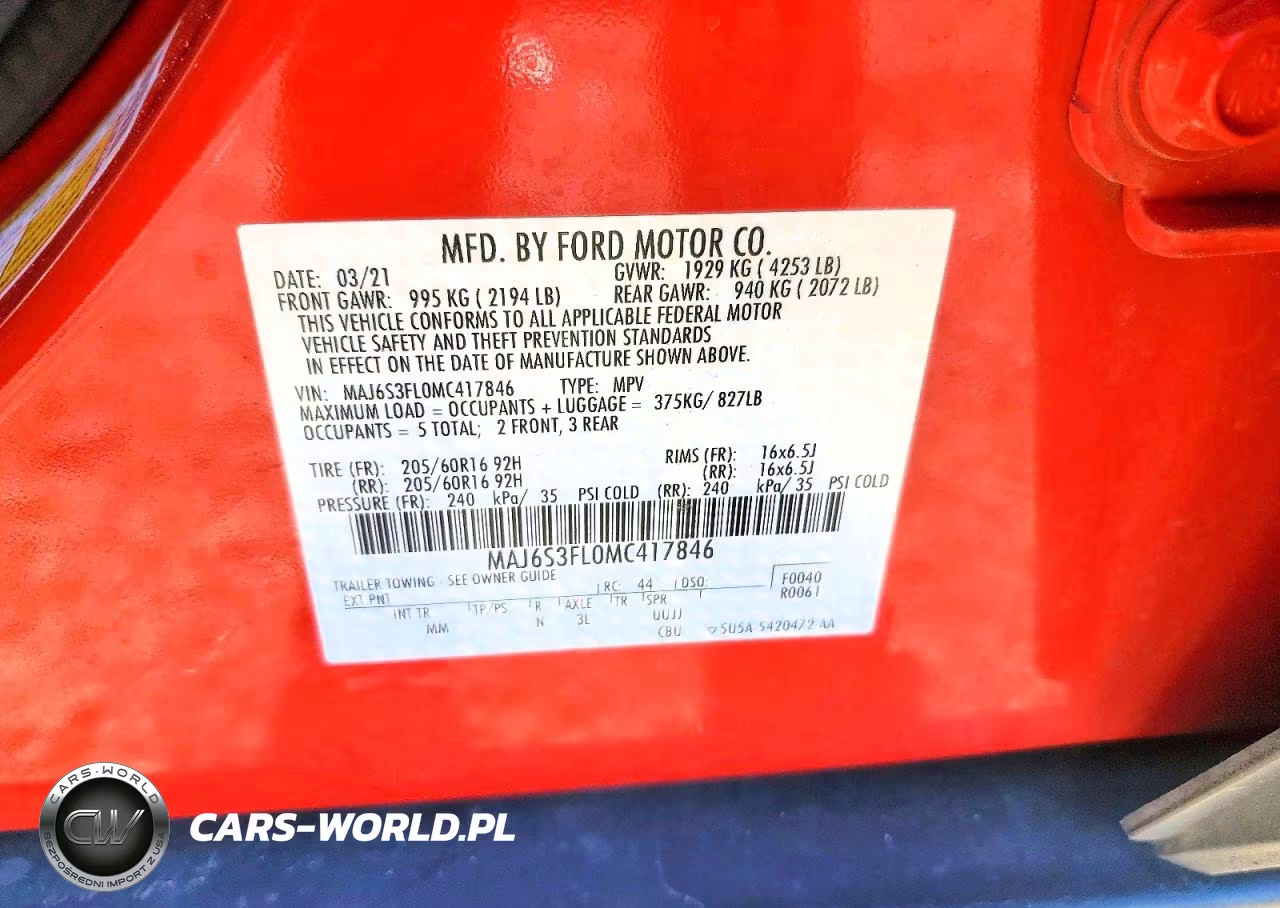 2021 Ford Ecosport S VIN:MAJ6S3FL0MC417846 - 12