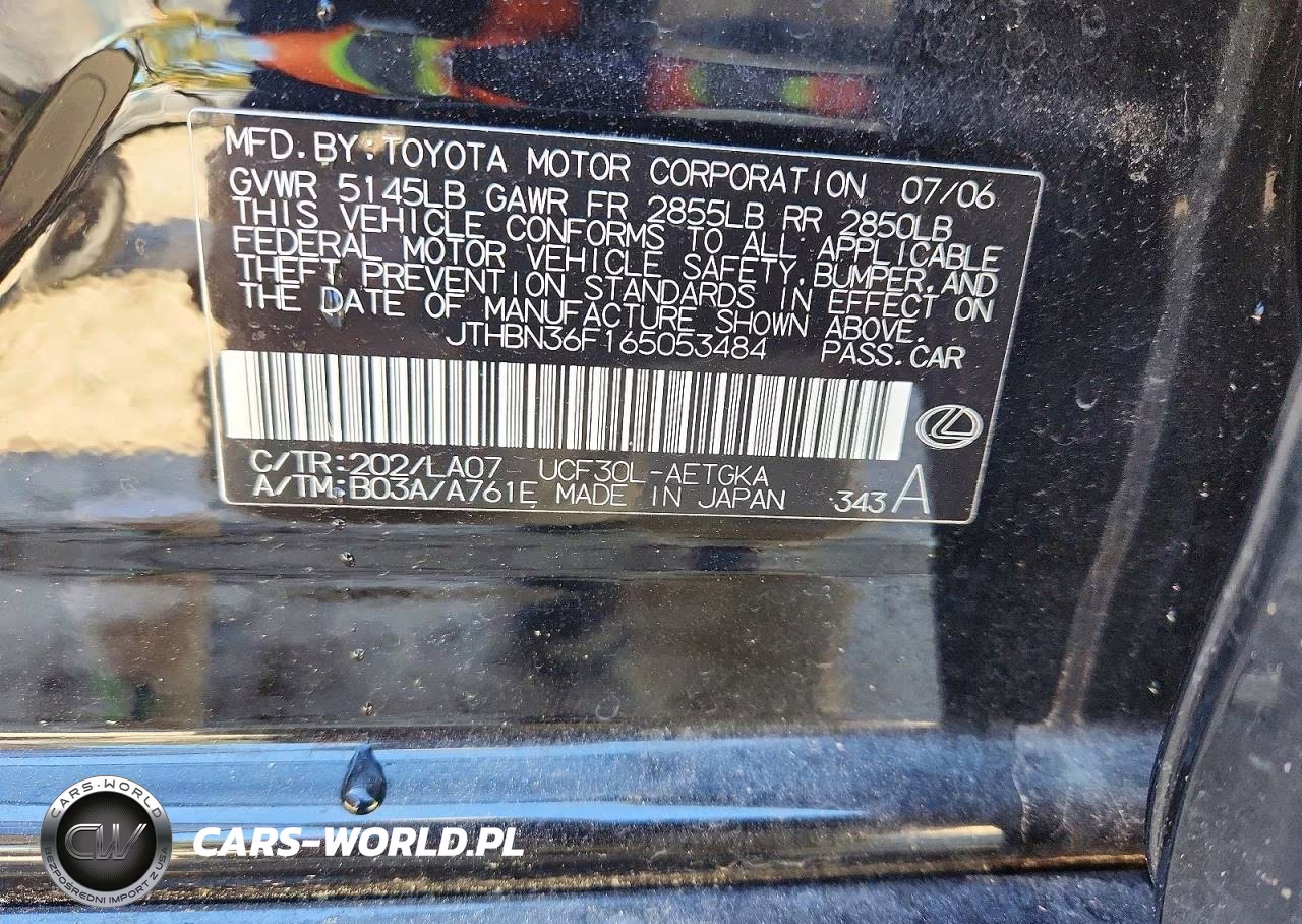2006 Lexus Ls 430 VIN:JTHBN36F165053484 - 12