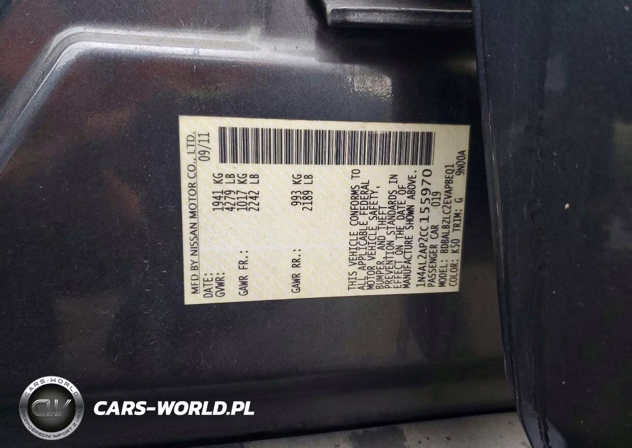 2012 Nissan Altima 2.5 VIN:1N4AL2AP2CC155970 - 12